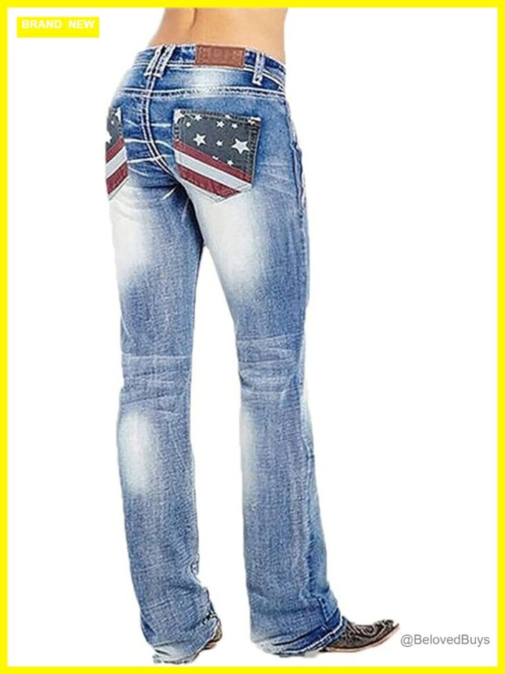 Mid Rise Bootcut Stretch Denim Jeans for Women